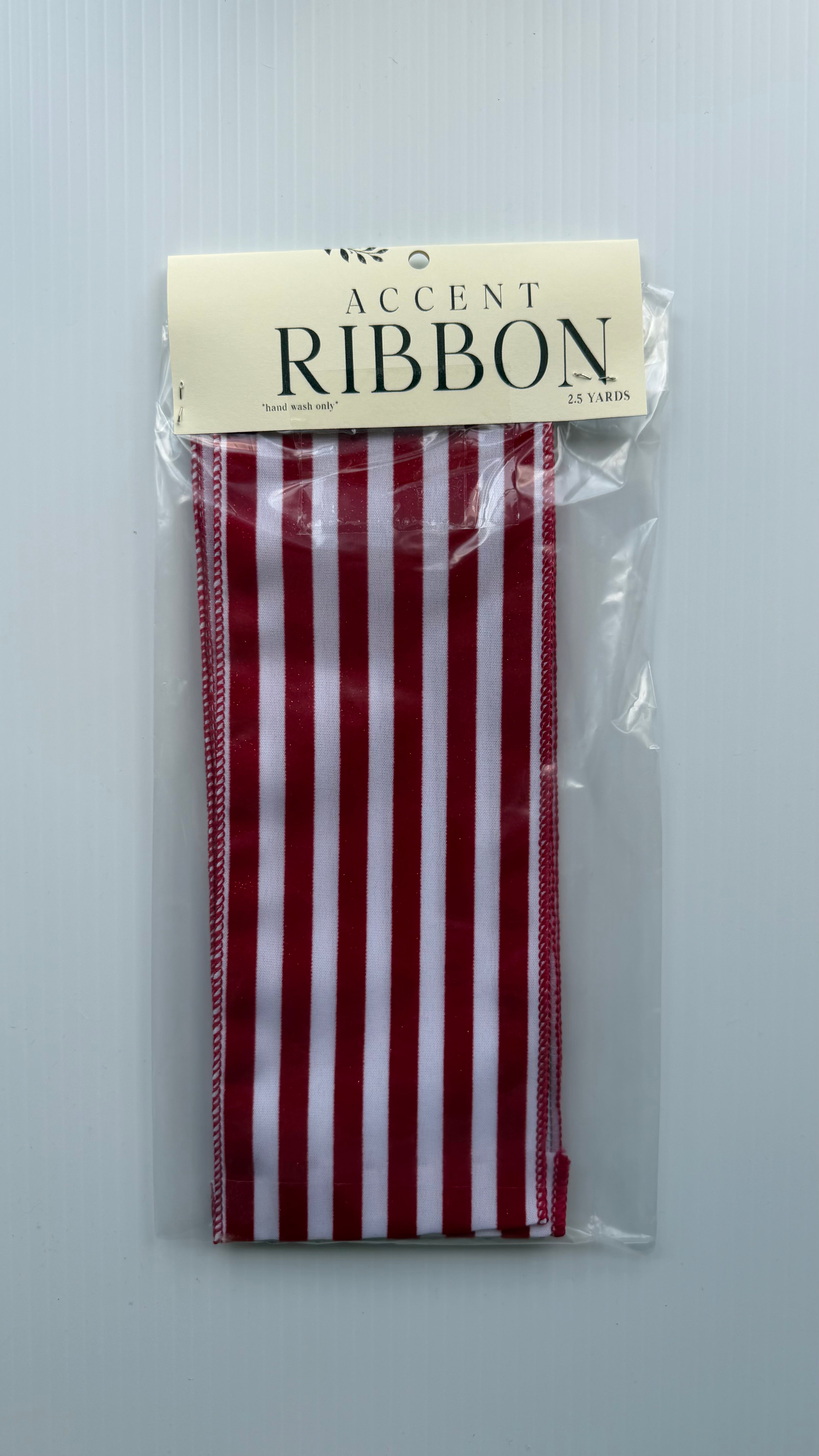 Accent Ribbon - Red Cabana Stripe