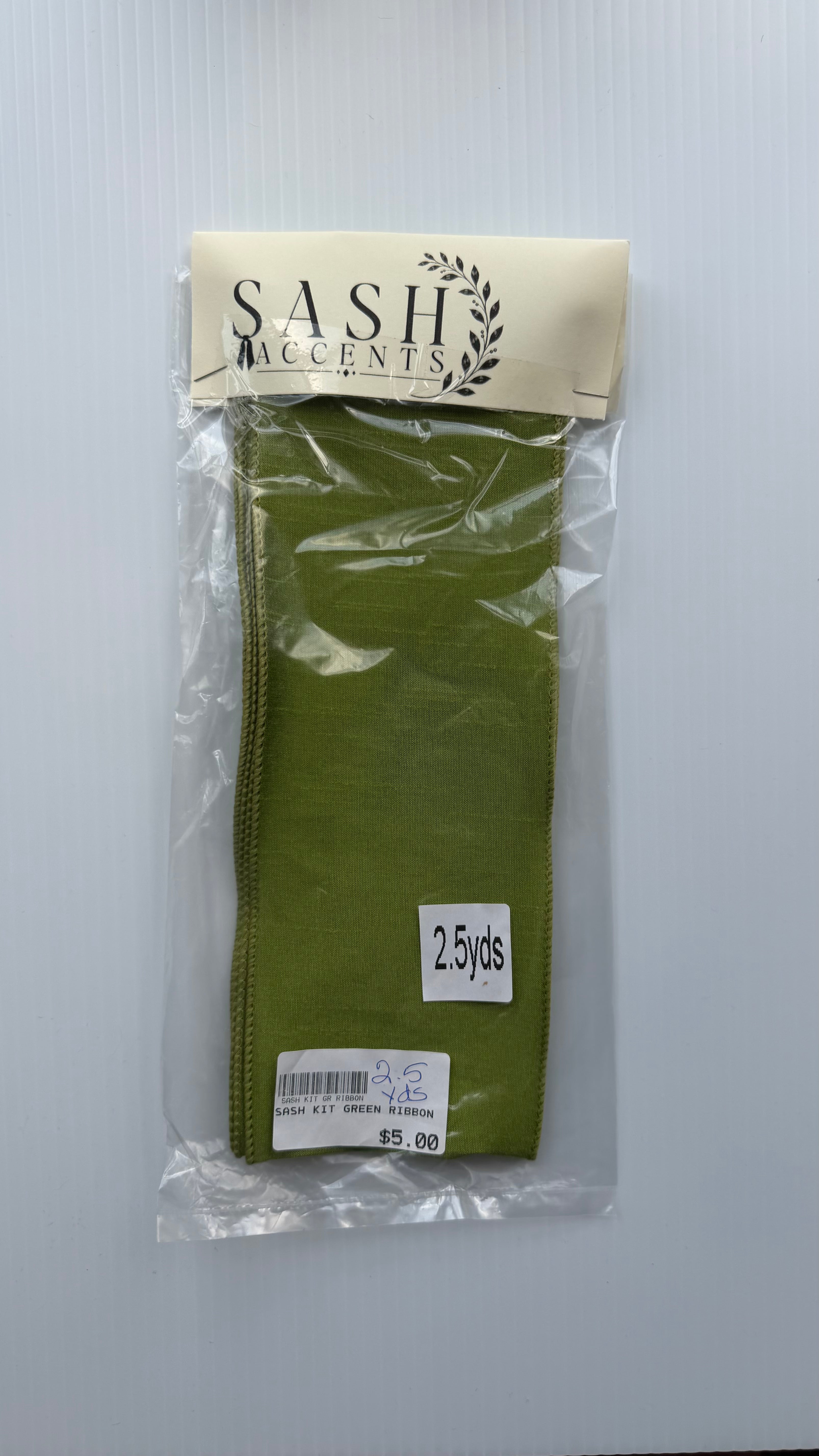Accent Ribbon - Sage Green Dupioni