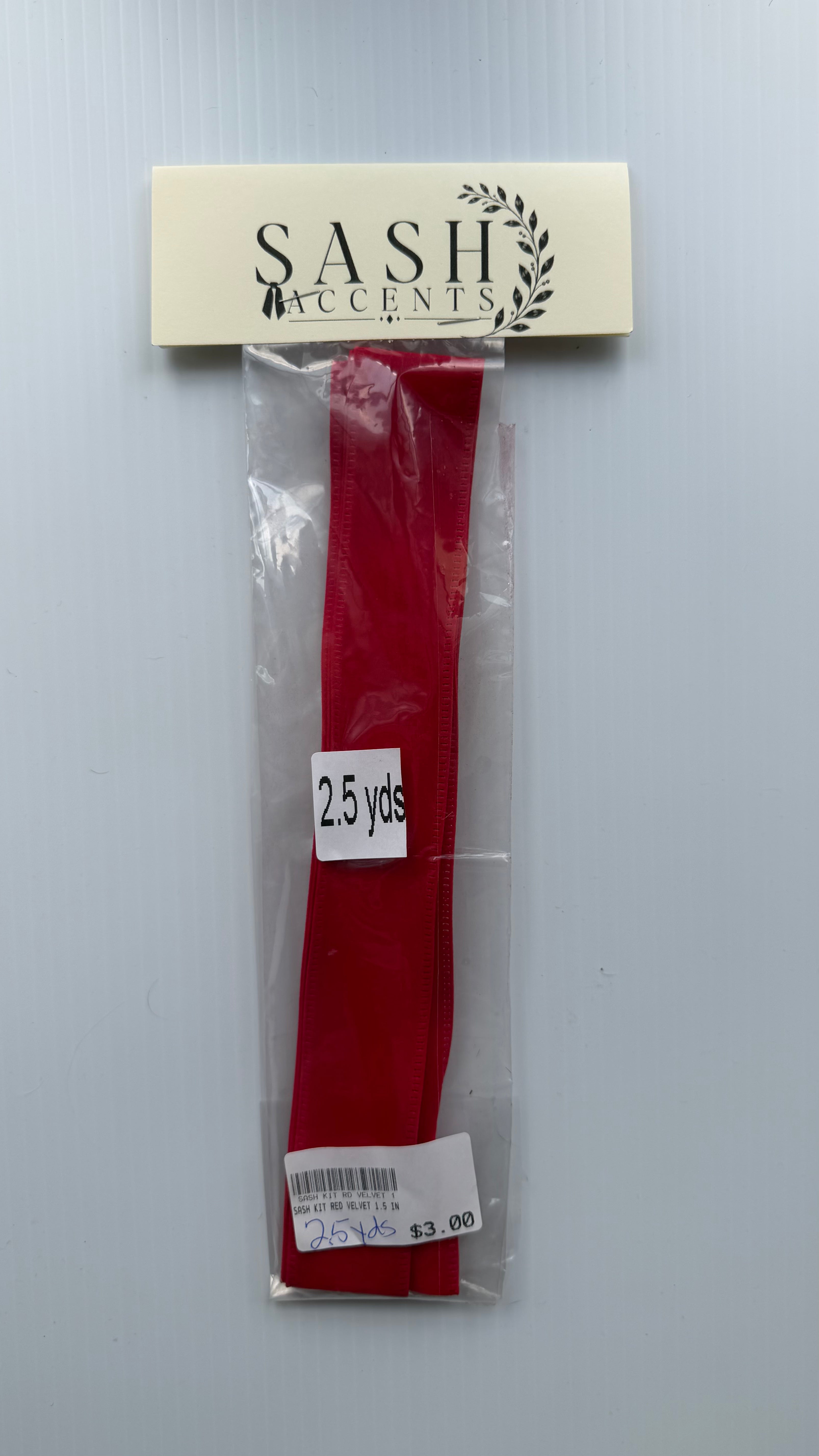 Accent Ribbon - Red Velvet - Multiple Size Options