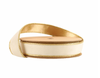 Ivory Reversible Classic Velvet with Gold Backing 1 Inch Ribbon