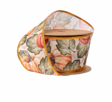 Pumpkin and Vines Fall Ribbon 2.5" Wired Ribbon