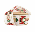 Multicolored Nutcracker 2.5" Ribbon on Linen