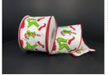 Green Monster Legs Ribbon With Red Edges 2.5' x 10 Yards